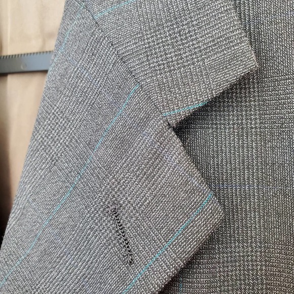 Tom James Men's 3 Button Single Breasted Blazer Sz 42 Gray Career Formal - Picture 2 of 12